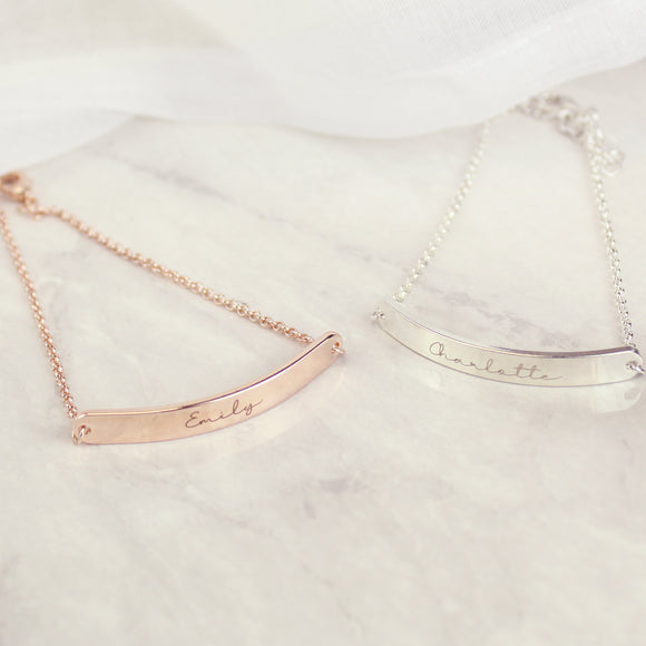 Personalised Rose Gold Bar Bracelet