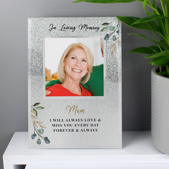 Personalised Memorial Photo Frame with Glitter Design