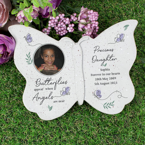 Personalised Butterfly Shape Memorial Stone