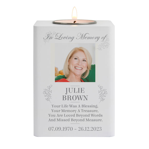 Personalised Memorial Tealight Holder with Photo