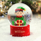 Personalised Elf Glitter Snow Globe