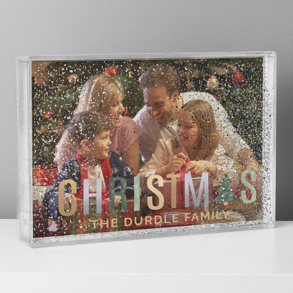 Personalised Christmas Glitter Shaker Photo Frame